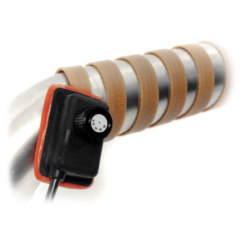 BriskHeat HSTAT051008 XtremeFLEX HSTAT Silicone Rubber Heating Tape With Adjustable Thermostat Controller, W x L: 0.5 x 96-Inch, 120VAC