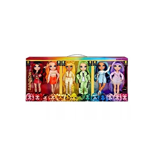 Rainbow High Collect Rainbow Fashion Doll MEGA 6 Pack Bundle Includes Violet, Ruby, Sunny, Skyler, Poppy & Jade