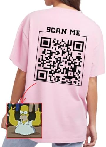 Fuck You QR Code Shirts, Scan Me Qr Code Fuck You Shirts, Funny QR Code Shirts for Men Women, Unique QR-Code with Humorous Hidden Message T-Shirt Pink