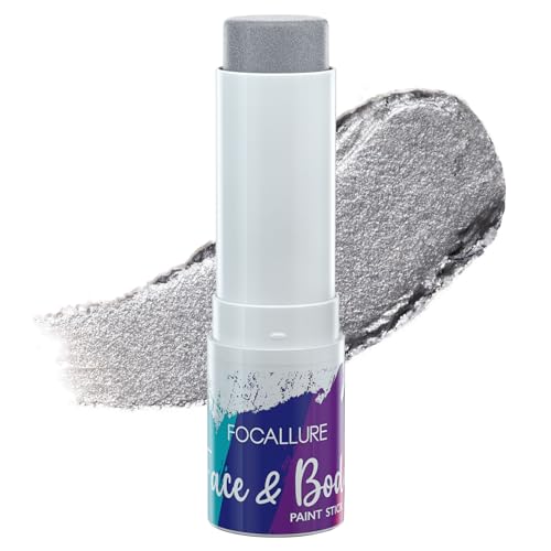 FOCALLURE Eye Black Stick for Sports,Waterproof Face Body Paint Sticks,Face Painting Kit for Baseball Softball Football Lacrosse,Eye Black for Halloween Cosplay SFX Costume Party,Silver Scythe
