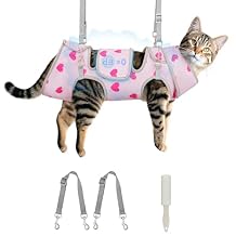 Cat Grooming Hammock, Self-Adherent Wrap for Cutting Nails, Anti-Escape Calming Grooming Bag for Medicine, Nail Clipping, Teeth Brushing, Ear Cleaning