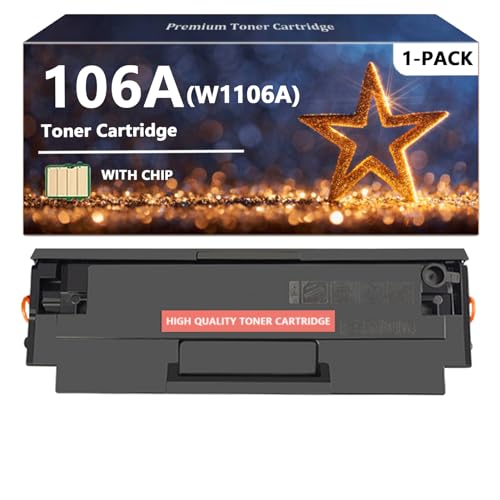 106A Toner Cartridges Black Compatible for HP 106A 106X W1106A W1106X Toner Cartridge for HP Laser MFP 135a 135w 137fnw Printers, 1 Pack