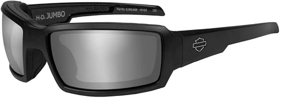 Harley-Davidson Men's Jumbo Sunglasses, Silver Flash Lens/Black Frame HDJUM04