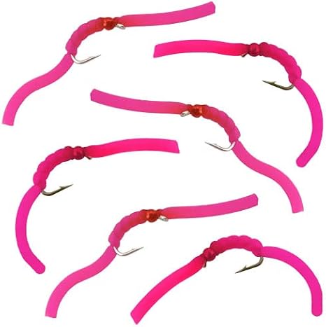 Squirmy Wormy Fly Fishing Set Wet Worm Flies for Trout, Panfish, Bass