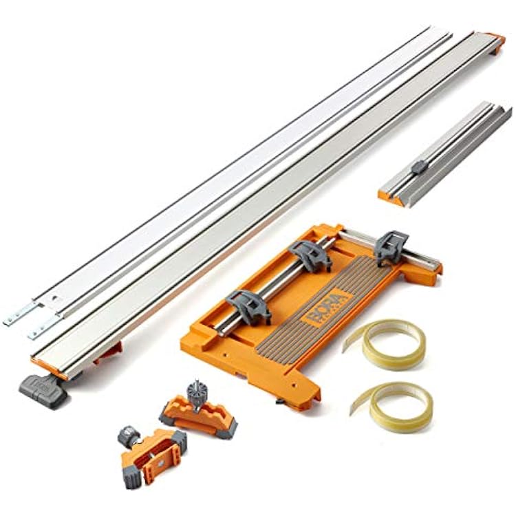 BORA 6-Piece NGX Premier Set, Straight Cutting Guide for Circular Saw, Includes 50-inch Clamp Edge, 50-inch Extension, Pro Saw Plate, Track Clamps, Non-Chip Strip, T-Square Attachment, 544600K