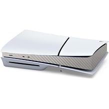 PS5slim Disc Version Host Middle Strip, Sony PS5 Slim Console Carbon Fiber Skin Cover Sticker Host Center Decal Game Console Accessories White