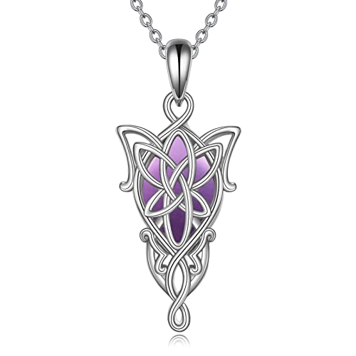 YAFEINI The Lord of the Rings Necklace Jewelry Gifts for Women Sterling Silver Inspired Collectible Arwen Evenstar Pendant Necklace for Teen Girls Men Boys Mothers Day Gifts