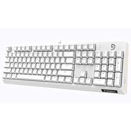 G900S Lite Mechanical Gaming Keyboard 104 Keys - Linear Cherry MX Black Switches - PBT Keycaps - 100% Anti-Ghosting Design for Windows PC White