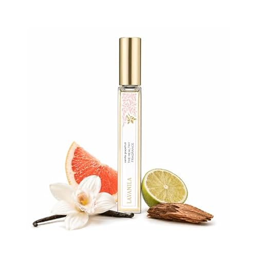 LAVANILA Vanilla Grapefruit Perfume for Women, Travel Size Roller 0.32 Fl Oz Clean Vanilla Perfume, Long Lasting Womens Eau de Parfum with Madagascar Vanilla Natural Fragrance, Womens Fragrances