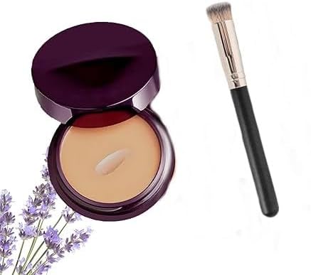 Evanesce Soft Matte Cream Concealer, Full-Coverage Waterproof Moisturizing Hydrating Foundation,Long Lasting Moisturizing Lightweight,Color Correcting Cream with Makeup Brush (Dark)