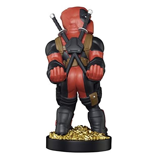Exquisite Gaming: Marvel: Deadpool Rear View - Original Mobile Phone & Gaming Controller Holder, Device Stand, Cable Guys, Licensed Figure Red
