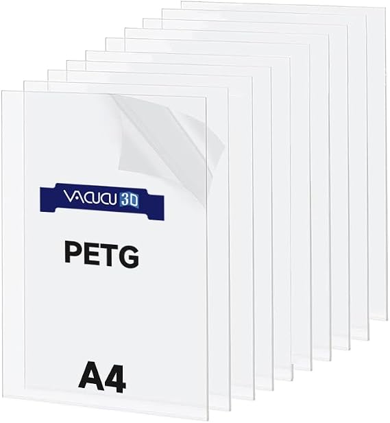 Vacuum Former Specialized Sheets 50PCS PETG Vacuum Forming Machine Sheet 0.5mm A4 (210mm297mm /8.27x11.69 in) Size Transparent Printable Safe for Food