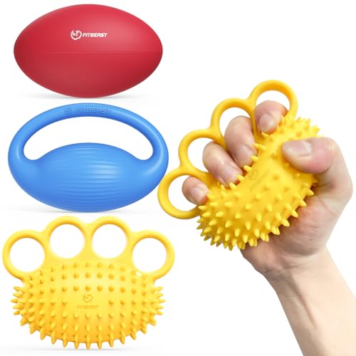 FitBeast Hand Exercise Ball Set3 Pack Hand Squeeze Balls for Hand Therapy, Grip Strength, Finger & Wrist Training, Stress Balls for Adults, Ideal for Rehab, Arthritis, Carpal Tunnel