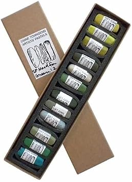FineArtStore Diane Townsend Handmade Soft Pastel Sets -Mood for Green Set of 12 Pastels