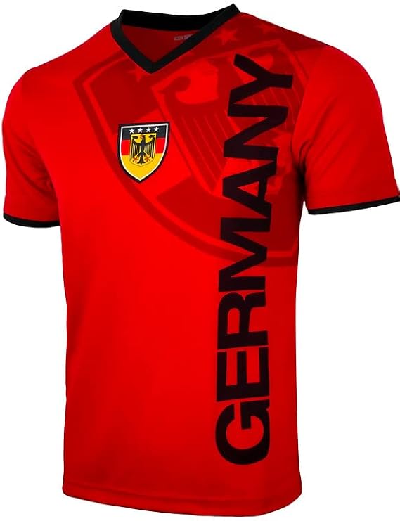 Icon Sports Men's Germany Short Sleeve Football Shirt, Deutschland Soccer T-Shirt