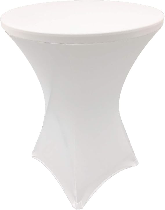 White 24x42 inches Cocktail Highboy Spandex Fitted Stretch Tablecloth Table Cover Wedding Event Party