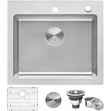 Ruvati 23 x 20 inch Drop-in Topmount Bar Prep Kitchen Sink 16 Gauge Stainless Steel Single Bowl - RVM5923