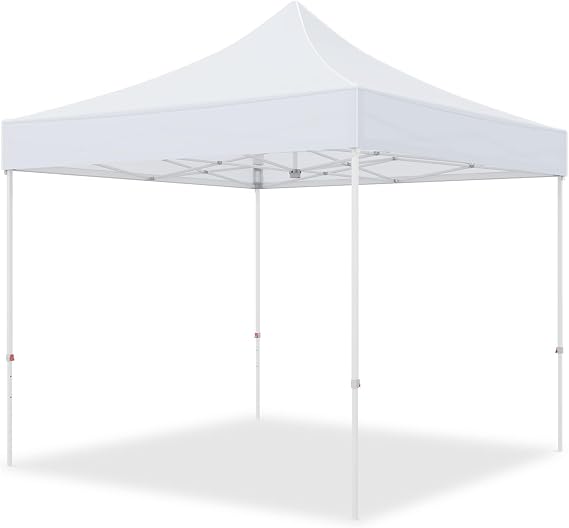 EAGLE PEAK 10x10 Commercial Canopy with High Peak, Pop Up Canopy Tent with Reinforced Frame, Easy Setup for Vendor Events, Markets, and Tradeshows, White