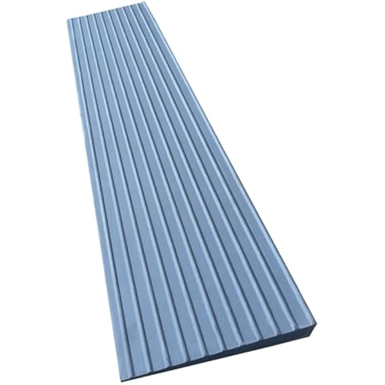 1.2 Rise Rubber Threshold Ramp for Doorways Heavy Duty Wheelchair Ramp, Non-Slip 1 Pack Gray Native Rubber Power Handicap Ramp for Door Threshold Wheelchair Scooter Ramp Curb Ramp SW-TPR32