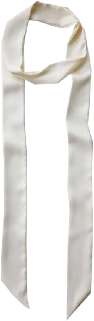GUZOSJO Solid Color Long Neckerchief Pure Skinny Scarf Necktie Handbag Wrap Handle Satin Belt