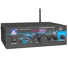Pyle Home Audio Bluetooth Power Amplifier System - 2X40W Mini Dual Channel Mixer Sound Stereo Receiver Box w/ RCA, USB, AUX, Headphone, Mic Input, Theater, Home Entertainment, Studio Use - PTAU23