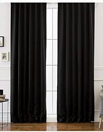 Evdepo Home Blackout Blackout Pleated Single Wing Background Curtain Black 150 x 250 cm