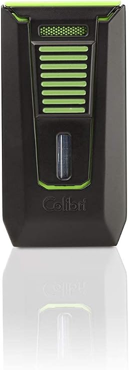Colibri Slide Double-Jet Lighter, Black + Green