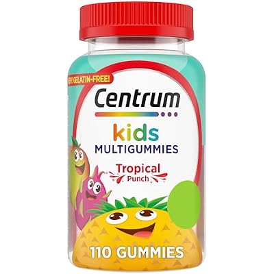 Centrum Kids Multivitamin Gummies, Tropical Punch, Made with Natural Flavors, 110 Count, 110 Day Supply
