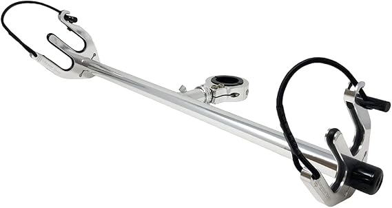 Monster Tower Water Ski Rack for Boats - Quick Release Retractable Mount, Polished, Anodized Aluminum, Fits 1 1/4" Thick Skis