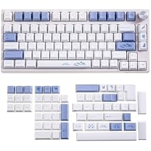 GK GAMAKAY Side Printed Shine Through PBT Keycaps Cherry Profile, 135 Keys Doubleshot Keycaps Set, Minimalist Style for 61/68/75/84/87/96/98/100/104/108 Layout Mechanical Keyboard (Gradient Pink)