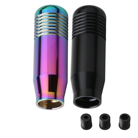2 Pcs (Neon&Black Color) Gear Shifter Knobs and Adapter Replacement
