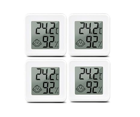 LABO Digital Thermometer Humidity Gauge Humidity Meter Indoor Outdoor Hight Accurate Temperature and Humidity Monitor with LCD Display Fahrenheit Degrees for Home, Greenhouse, Cellar, Office
