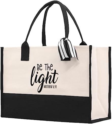 VANESSA ROSELLA Religious Cotton Canvas Tote Bag Bible Verse Totes Religious Gifts Church Tote