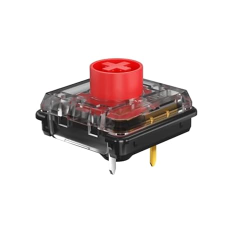 KAILH Low Profile Mechanical Keyboard Switches Choc V2 Low Profile Keystem DIY MX Switch Tactile Click Linear(30pcs, Red)