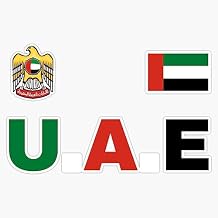 UAE,United Arab Emirates,Emarati,UAE Flag. Sticker Vinyl Decal Bumper Sticker 5"