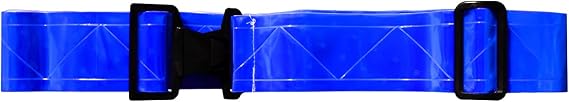 Vinyl Reflective Belt w/Buckle Closure-Blue
