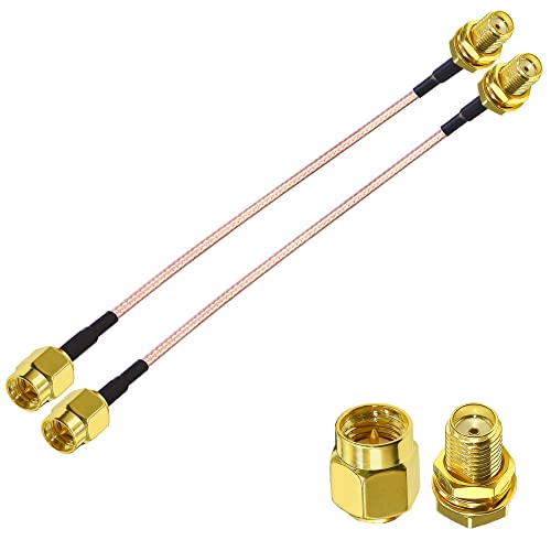 TUOLNK 2PCS RG316 SMA Coax Cable, SMA Male to Female Coaxial Cable 6inch15cm Pigtail Jumper Extension for WiFi Wireless Network 2G 3G 4G Antenna Router