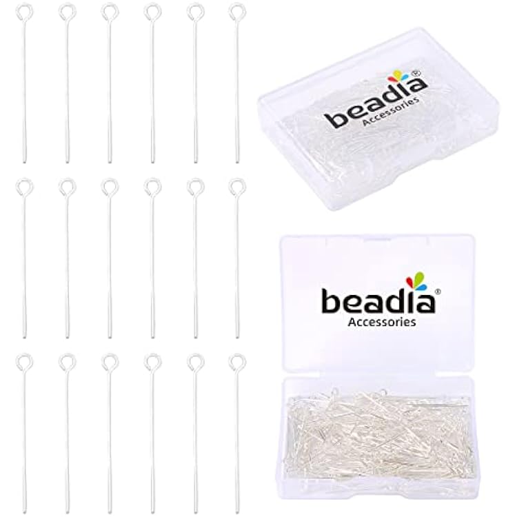 Silver Plated Open Eye Pins Non Tarnish 25mm 200pcs for Jewelry Making Findings
