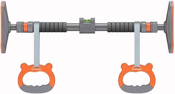 Chin Up Bar - Portable Wall Mounted Pull Up Bar, Adjustable Fitness Exercise Bar with Rings for Home Gym