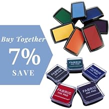 7 Washable DIY Stamp Ink Pads for Kids & 5 Permanent Ink Pads for Cloth, Fingerprinting Ink Pad, Ink Pads for Crafting