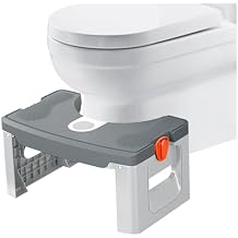 Toilet Stool, Ergonomic Bathroom Poop Stool for Squatting Posture, Portable Plastic Potty Stool for Adults & Kids Foldable Bathroom Leg Raiser Stand Feet - Anti-Slip Feet