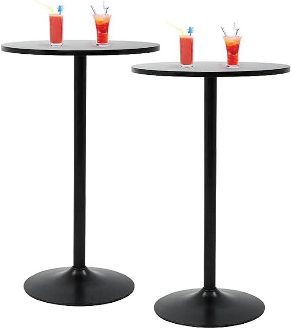 Dopinmin Bar Tables 2 Set 40" H Cocktail Table Round Bar Table Pub Table