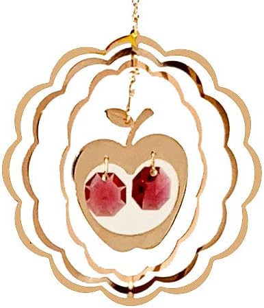 MASCOTUSA Gold Plated Apple in Circle Ornament Made with Crystals from Mascot