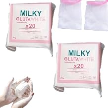 Milky Gluta White Soap 20x, 70g Glutamilk Whitening Soap,Milkygluta White Bar Soaps,Gluta Milk Barsoap for Face, Body, For Firm & Brightening Skin, Deep Cleans, Exfoliate (2pc)