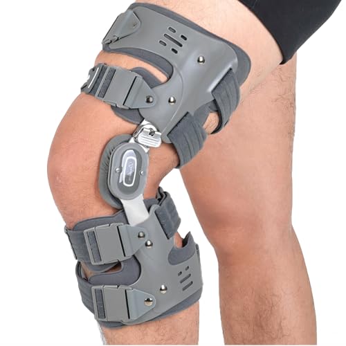 Unloader Knee Brace for Osteoarthritis OA Pain, Adjustable Hinge Brace with MedialLateral Support, Relieves Bone-on-Bone Pressure for Sports, Daily Use & Post-Op Recovery Left