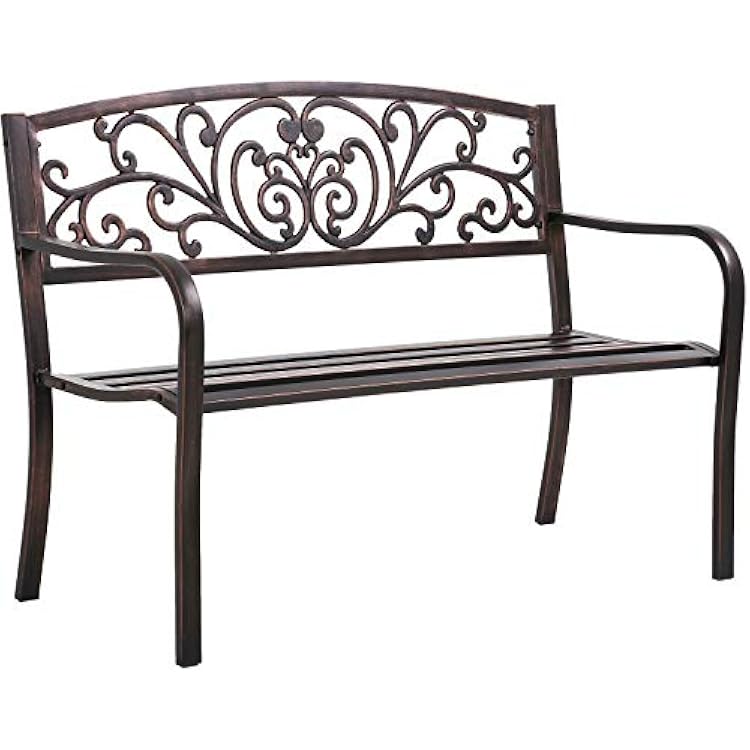 Garden Bench for Patio Outdoor Bench Metal Bench Park Bench Cushion for Yard Porch Clearance Work Entryway