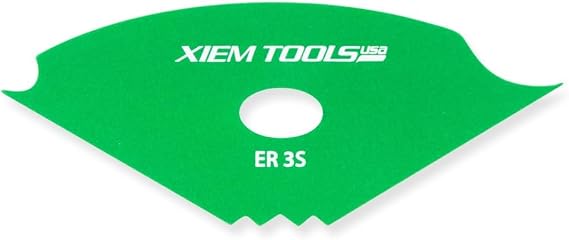 Xiem Tools Edger Rib 3 Small (Green) | Anodized Aluminum Pottery Trimming Tool | Precision Footing & Texturing Rib for Ceramic Artists