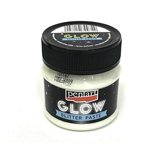 Pasta Glitrova Glowing in The Dark 50ml Iridescent-Green, Pentart, Gesso Paste, Special Colors, Hobby Paints, Decoupage