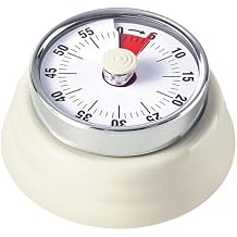 Elegant Stainless Steel Vintage Kitchen Timer with Magnetic Attachment - 60-Minute Countdown & Audible Alarm, Perfect for Cooking, Office Tasks, and Study Sessions (01-Beige)