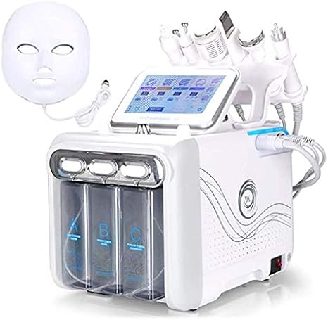 Hydra-facial Machine with LED Mask - 7 in 1 Deep Cleansing, Peeling, Hydro Dermabrasion, Jet Peel, Small Bubble Device for Professional Skincare